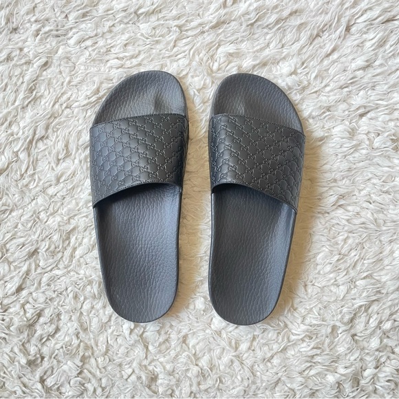 Gucci | Microguccissima Leather Slide - Black - Picture 2 of 7